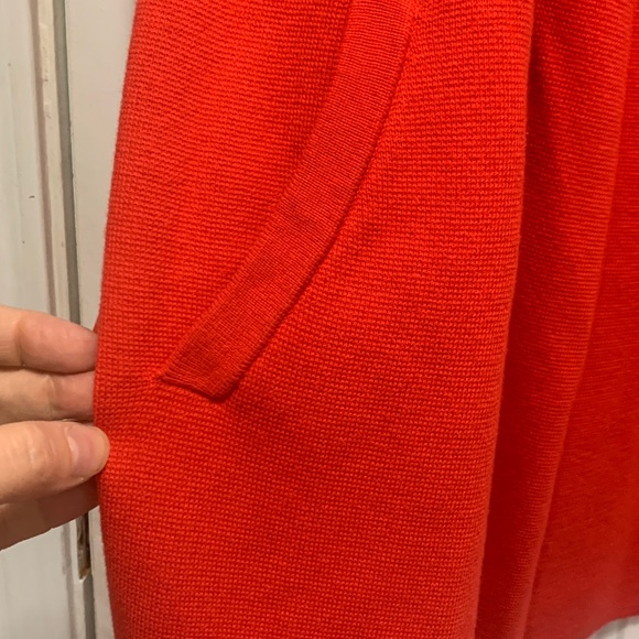 J. Crew 100% Cotton Vibrant Red Knit Jacket Cardigan Size XL - Picture 4 of 5